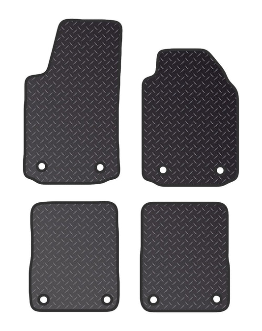 PRIME CAR MAT - Fits AUDI A2 2000-2005 - Black Black Heavy Duty Rubber 5mm - Anti Slip Tailored Car Mats - Waterproof, Non Slip Car Floor Mat, with Anti Slip Backing - 4 pcs Floor Mat Set with 8 Clips