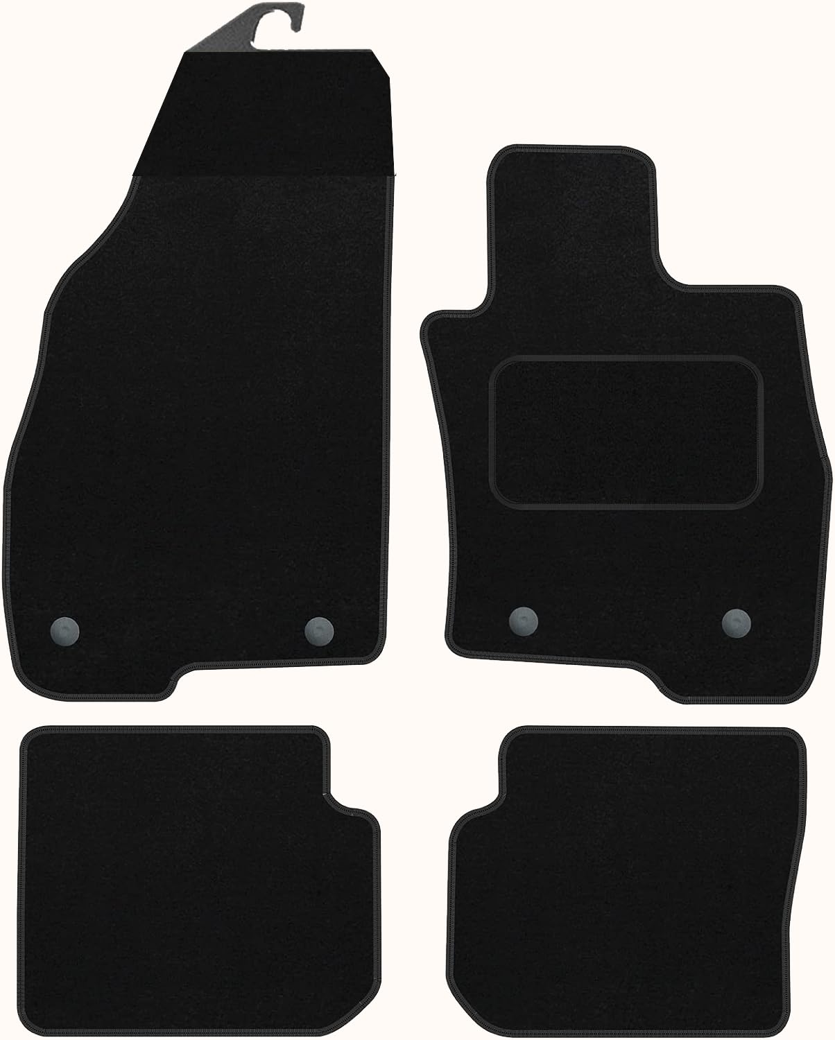 PRIME CAR MAT -  ALFA-ROMEO Mito 2008-2018 - Black Luxury Carpet - Anti Slip Tailored Car Mats - Car Floor Mat, with Anti Slip Backing - 4 pcs Floor Mat Set with 4 Clips