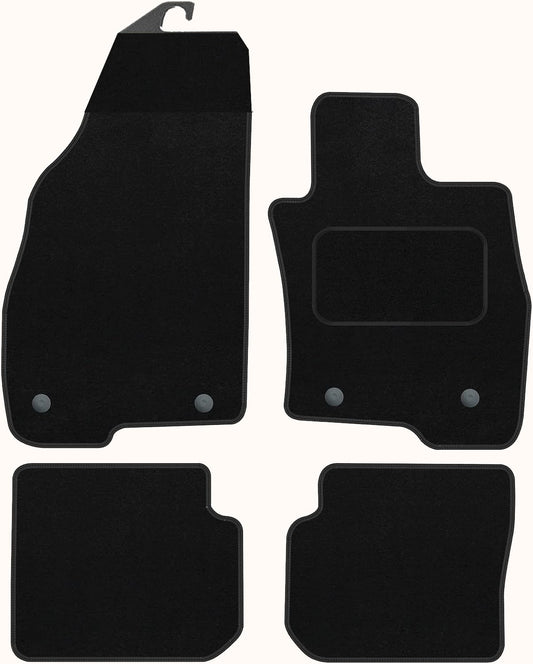 PRIME CAR MAT -  ALFA-ROMEO Mito 2008-2018 - Black Luxury Carpet - Anti Slip Tailored Car Mats - Car Floor Mat, with Anti Slip Backing - 4 pcs Floor Mat Set with 4 Clips