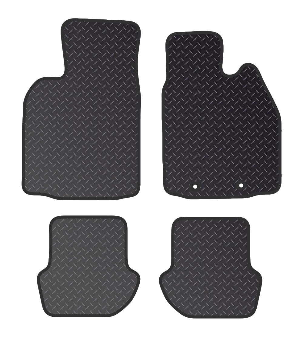 PCM-Car Floor Mats fits for Porche 911, from (2004-2012)- Black Standard Rubber 3mm - Tailored Car Mats - Car Floor Mat, with Anti Slip Backing - 4  pcs Floor Mat Set with 2 Clips