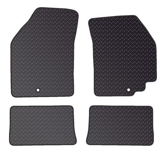 PCM - Car Floor Mats for  Suzuki Alto (2009-2014) 2 CLIPS - Black Standard Rubber 3mm - Tailored Car Mats - Car Floor Mat, with Anti Slip Backing - 4 pcs Floor Mat Set
