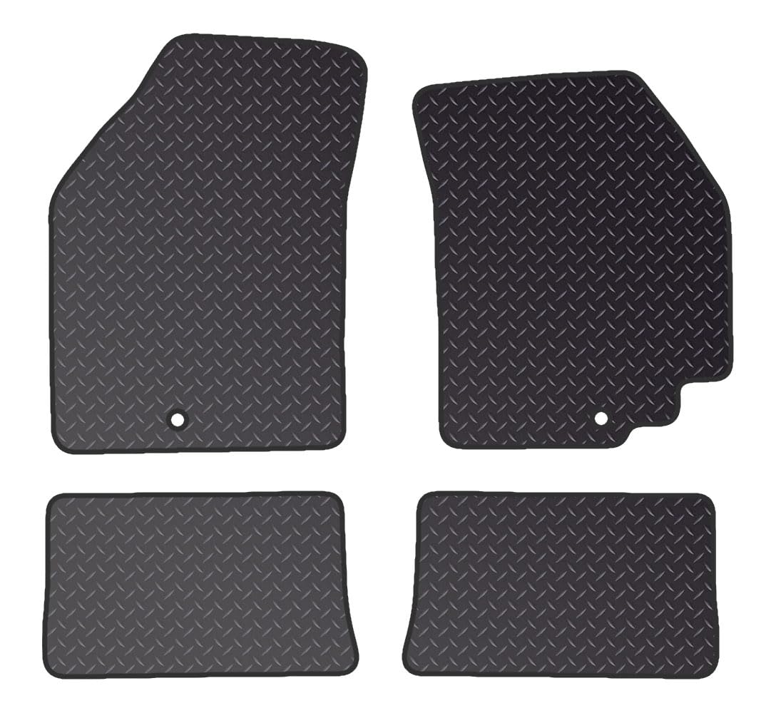 PCM - Car Floor Mats for  Suzuki Alto (2009-2014) 2 CLIPS - Black Heavy Duty Rubber 5mm - Tailored Car Mats - Car Floor Mat, with Anti Slip Backing - 4 pcs Floor Mat Set