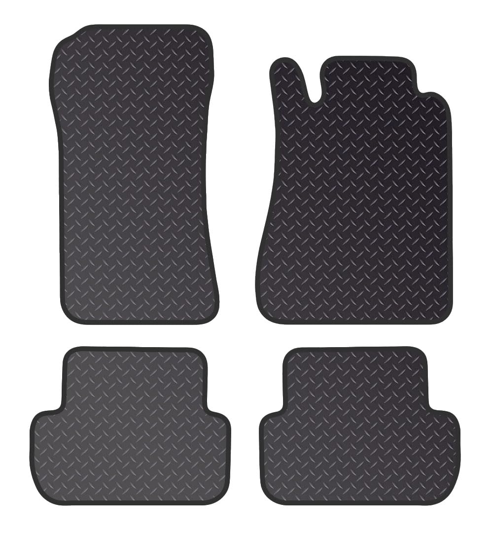 PCM - Car Floor Mats for Mercedes CLK (2003-2010) NO CLIPS - Black Standard Rubber 3mm - Tailored Car Mats - Car Floor Mat, with Anti Slip Backing - 4 pcs Floor Mat Set