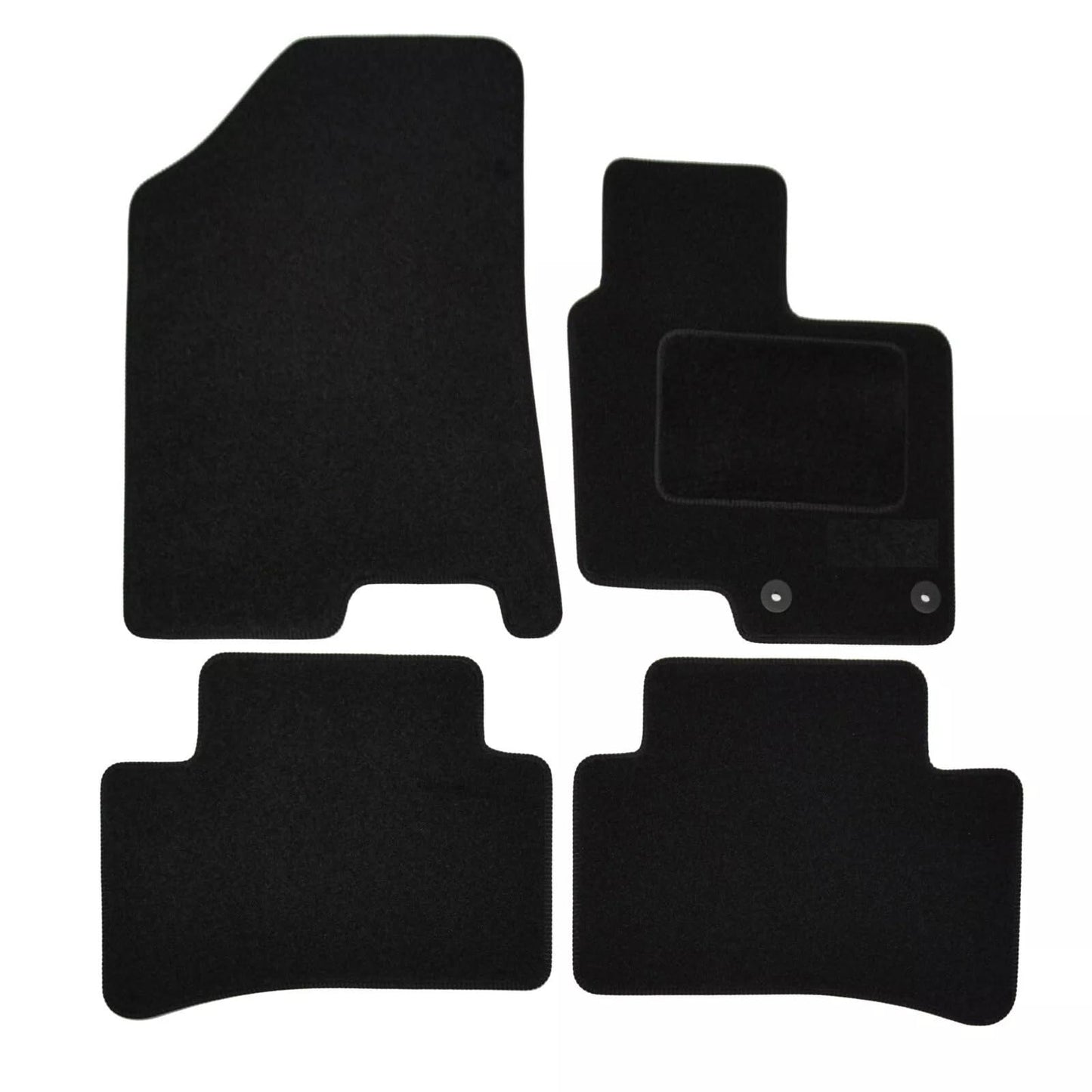 PRIME CAR MATS  - Fits Hyundai Tucsan HYBRID 2021-On - Black Luxury Carpet - Anti Slip Mat - 2 clip version - 4 Pc Floor Mats, Tailored Mats Fitted With Clips & Granulated Backing