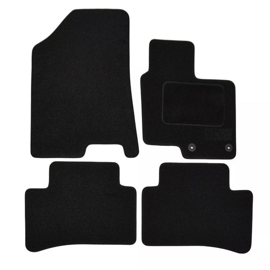 PRIME CAR MATS  - Fits Hyundai Tucsan HYBRID 2021-On - Black Luxury Carpet - Anti Slip Mat - 2 clip version - 4 Pc Floor Mats, Tailored Mats Fitted With Clips & Granulated Backing