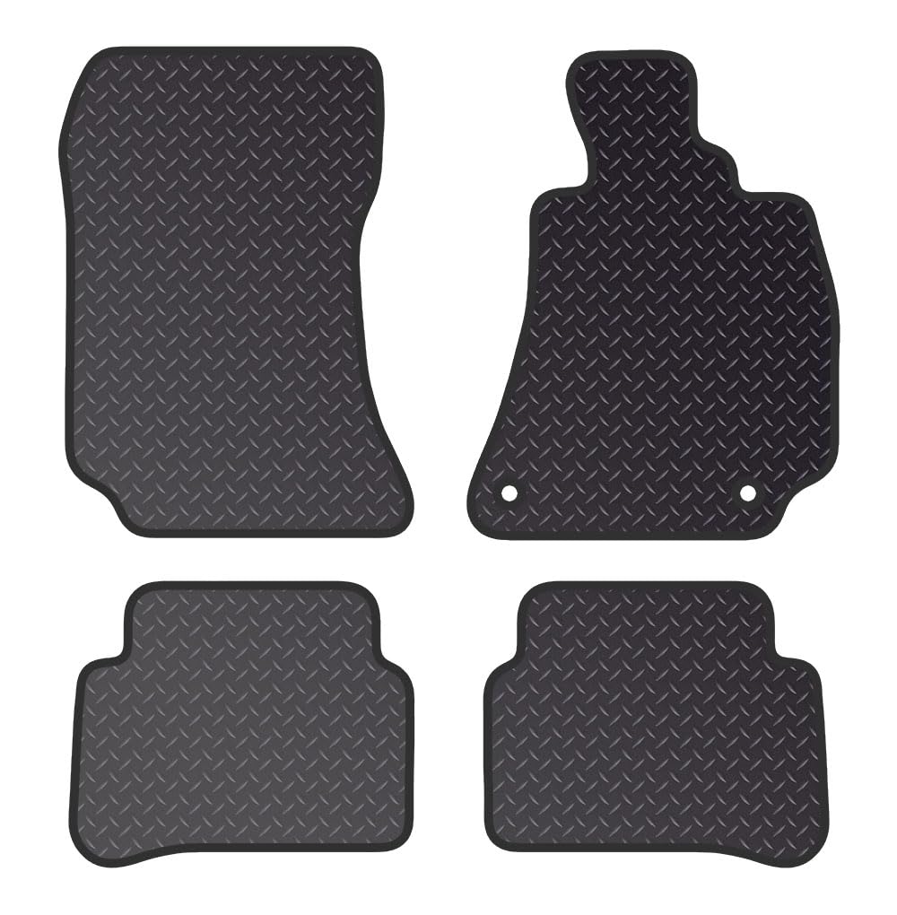 PCM - Car Floor Mats for Mercedes CLS SHOOTING BRAKE (2015-2018) 2 CLIPS  - Black Heavy Duty Rubber 5mm - Tailored Car Mats - Car Floor Mat, with Anti Slip Backing - 4 pcs Floor Mat Set
