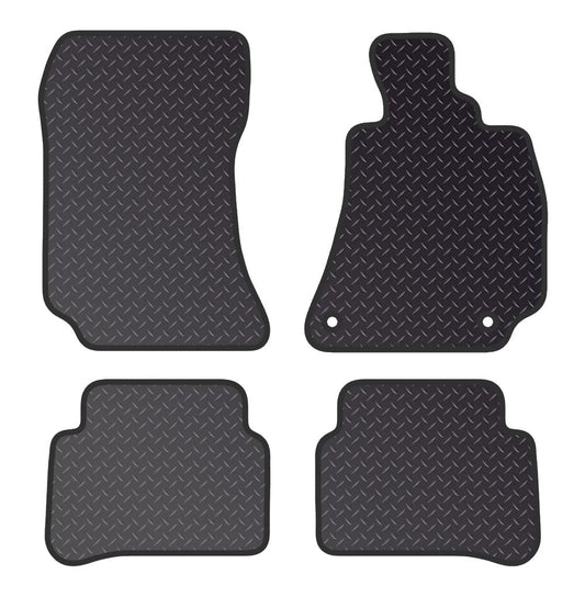 PCM - Car Floor Mats for Mercedes CLS SHOOTING BRAKE (2015-2018) 2 CLIPS  - Black Heavy Duty Rubber 5mm - Tailored Car Mats - Car Floor Mat, with Anti Slip Backing - 4 pcs Floor Mat Set