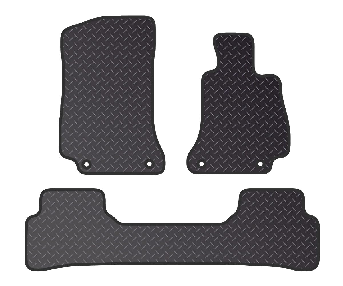 PCM - Car Floor Mats for Mercedes C CLASS W205-S205 TAXI  (2014-2021) 4 CLIPS - Black Heavy Duty Rubber 5mm - Tailored Car Mats - Car Floor Mat, with Anti Slip Backing - 4 pcs Floor Mat Set