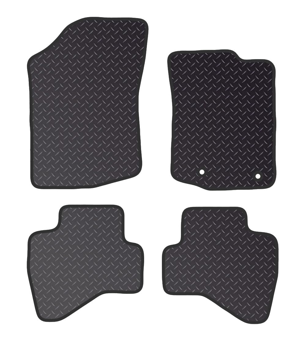 PRIME CAR MAT - Fits CITROEN C1 2014 on - Heavy Duty Rubber 5mm - Tailored Car Mats - Waterproof, Fitted with Clips & Anti Slip Backing - 4 pcs Floor Mat Set
