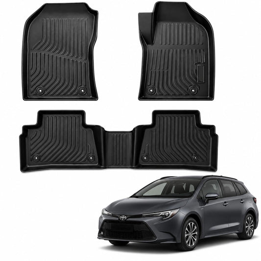 PRIME CAR MAT - TPE Car Mats for Toyota Corolla Estate 2019-Onwards, Custom Fit Floor Mats, Waterproof All Weather Floor, Anti-Slip, Easy Clean, Full Set