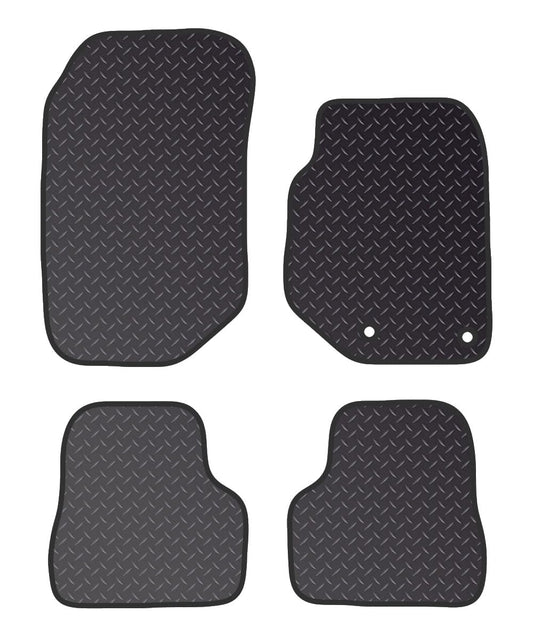 Tailored Mats - Fits VAUXHALL Corsa F 2020 Onwards - Black Heavy Duty Rubber 5MM - Anti Slip Mat - Non Slip Car Floor Mat, Fitted With Clips & Granulated Backing - 4 Pc Floor Mat