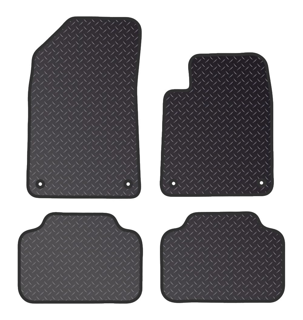 PRIME CAR MAT - Fits CITROEN C6 2006-2012  -Standard Rubber 3mm - Tailored Car Mats - Waterproof, Non Slip Car Floor Mat, Fitted with Clips & Anti Slip Backing - 4 pcs Floor Mat Set