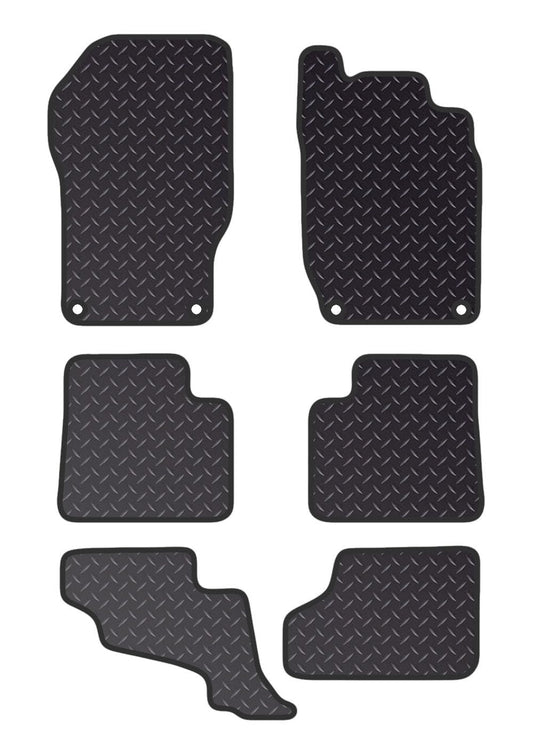 PCM- Car Floor Mats fits for Mercedes GL 7 Seater from (2006-2013)- Black Heavy Duty Rubber 5mm - Car Floor Mat, with Anti Slip Backing - 6 pcs Floor Mat Set with 4 Clips