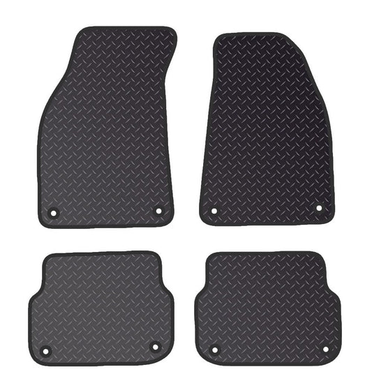 PRIME CAR MAT - Fits AUDI A6 2004-2011 (NOT QUATTRO) - Standard Rubber 3mm - Tailored Car Mats - Waterproof, Non Slip Car Floor Mat, Fitted with Clips & Anti Slip Backing - 4 pcs Floor Mat Set