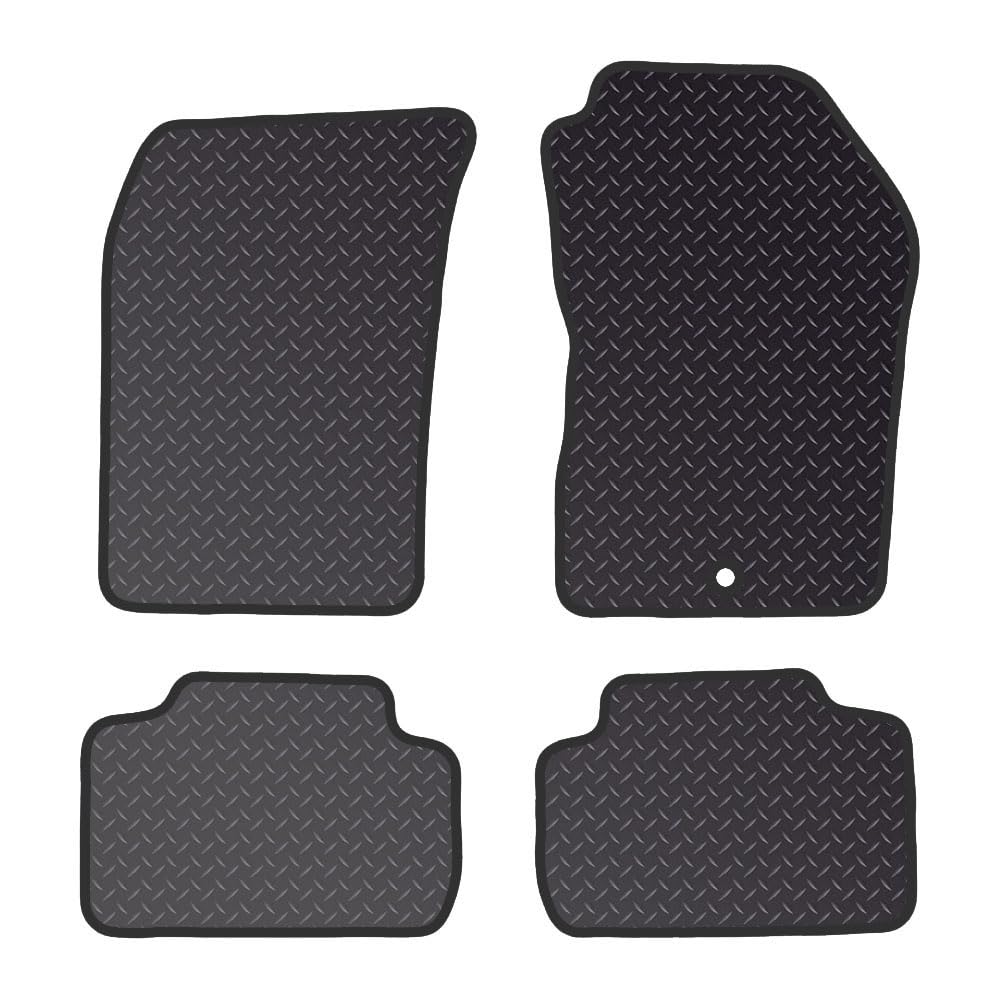 PRIME CAR MAT - R-O-M-E-O A-L-F-A GT 2004-2010- Black Heavy Duty Rubber 5mm - Tailored Car Mats - Waterproof, Non Slip Car Floor Mat - 4 pcs Floor Mat Set with 1 Clips