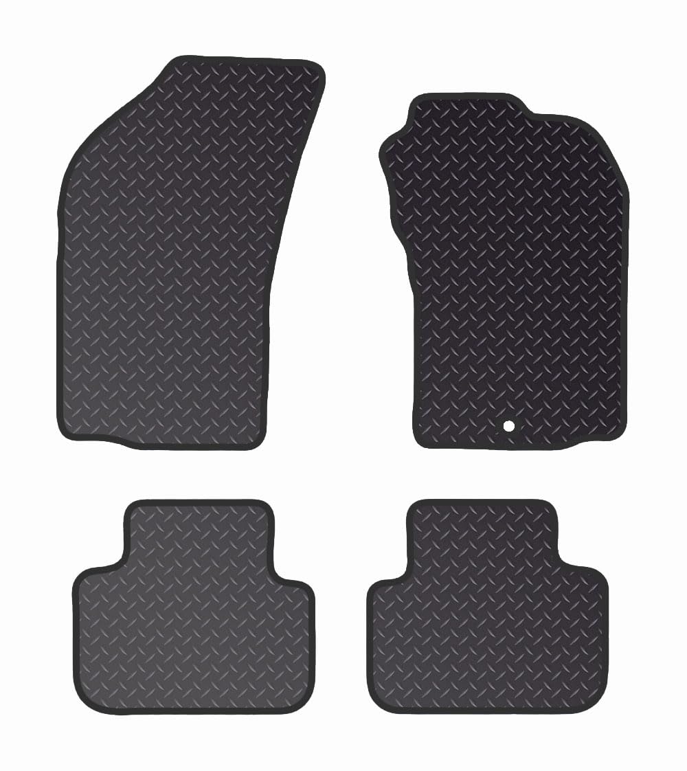 PRIME CAR MAT - Fits ALFA-ROMEO 147 2000-2010 - Black Heavy Duty Rubber 5mm - Tailored Car Mats - Car Floor Mat, with Anti Slip Backing - 4 pcs Floor Mat Set with 1 Clips