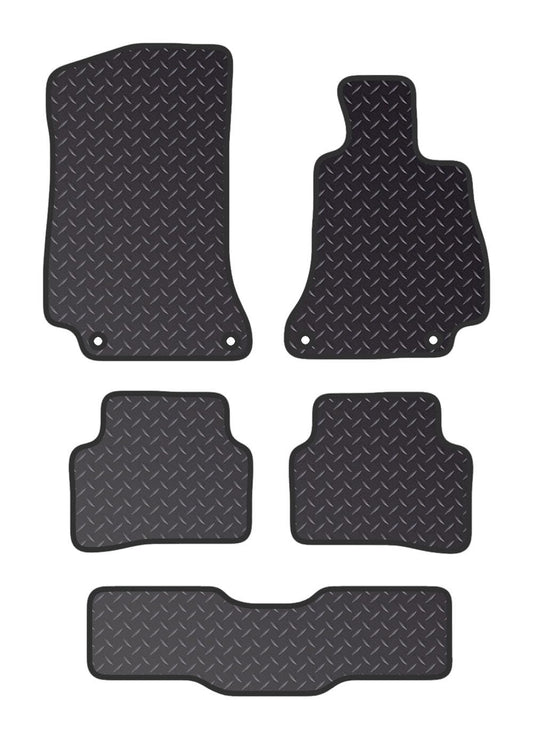 PCM - Car Floor Mats for Mercedes C CLASS C350 TAXI(2015 ON) 4 CLIPS - Black Heavy Duty Rubber 5mm - Tailored Car Mats - Car Floor Mat, with Anti Slip Backing - 4 pcs Floor Mat Set