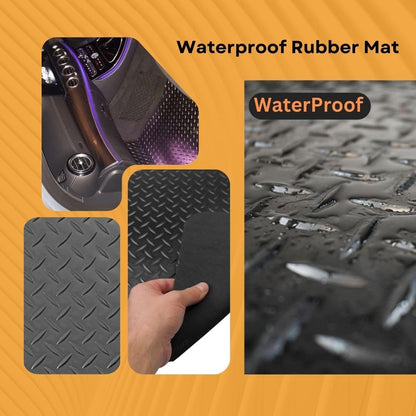 PCM - Fits AUDI A2 2000-2005 - Black Black Standard Rubber 3mm - 4 pcs Floor Mat Set with 8 Clips