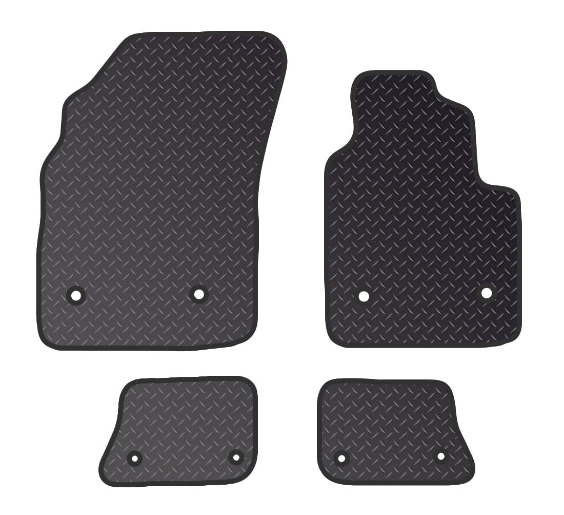 PRIME CAR MAT - Fits BENTLEY Continental Gt 2003-2010 With Clips In Rear Mats- Heavy Duty Rubber 5mm - Tailored Car Mats - Waterproof Car Floor Mat & Anti Slip Backing - 4 pcs Floor Mat Set