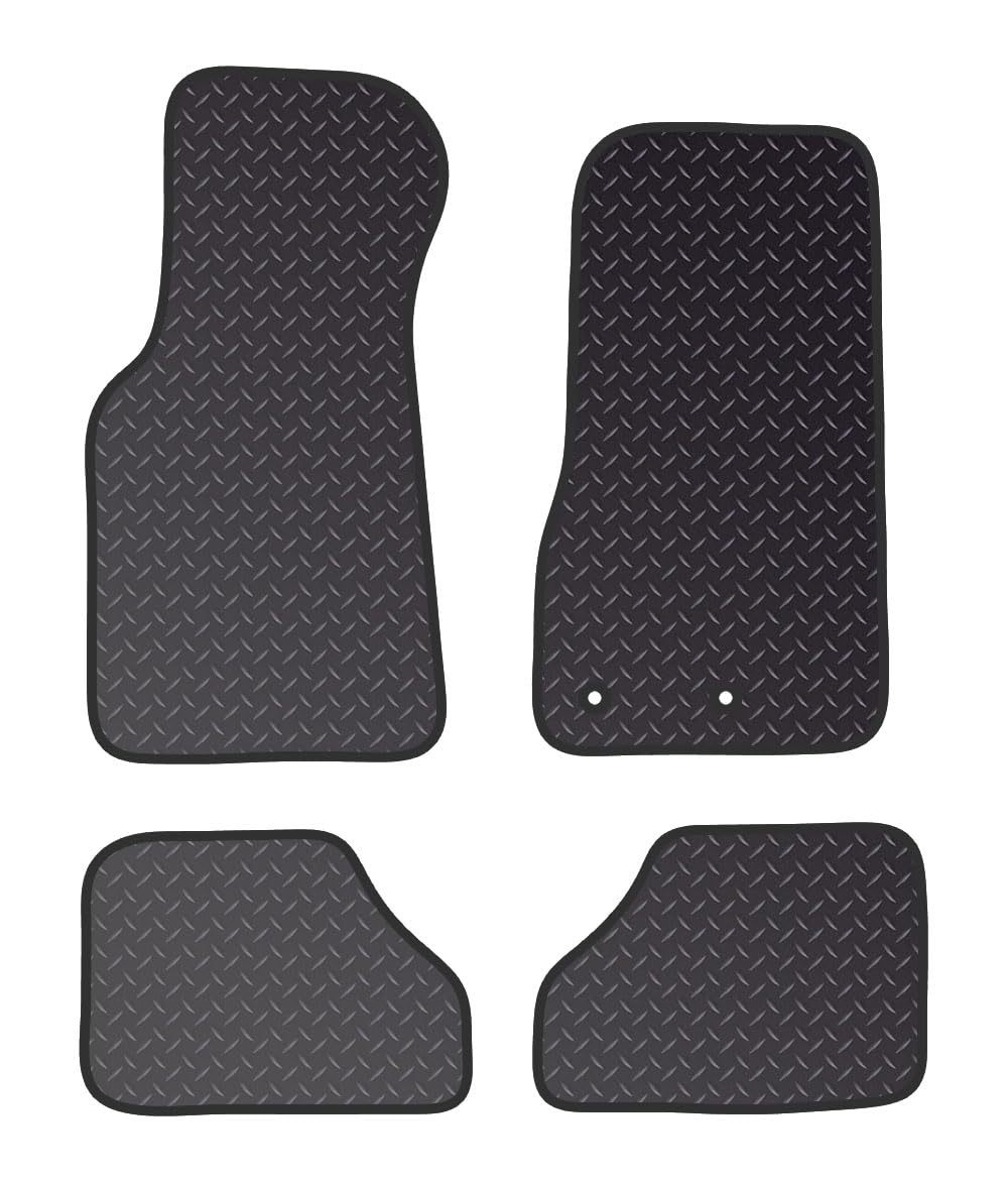 PRIME CAR MAT - Fits Aston Martin DB7 6 1994-2004 - Black Heavy Duty Rubber 5mm - Tailored Car Mats - Car Floor Mat, with Anti Slip Backing - 4 pcs Floor Mat Set with 2 Clips
