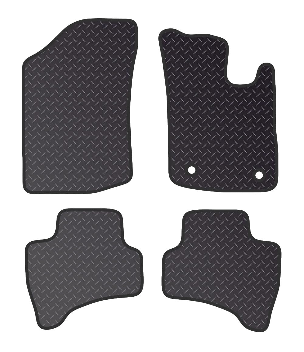 PRIME CAR MAT - Fits CITROEN C1 2012-2014 - Standard Rubber 3mm - Tailored Car Mats - Waterproof, Non Slip Car Floor Mat, Fitted with Clips & Anti Slip Backing - 4 pcs Floor Mat Set