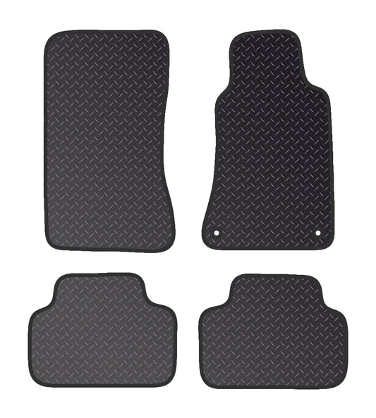 PCM - Car Floor Mats for Mercedes C CLASS (W203) (2000-2007) 2 CLIPS - Black Standard Rubber 3mm - Tailored Car Mats - Car Floor Mat, with Anti Slip Backing - 4 pcs Floor Mat Set