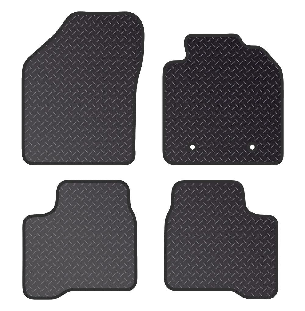 PCM- Car Floor Mats fits for SUZUKI Swift Hybird from 2020 ON- Black Heavy Duty Rubber 5mm - Tailored Car Mats - Car Floor Mat, with Anti Slip Backing - 4 pcs Floor Mat Set with  2 Clips