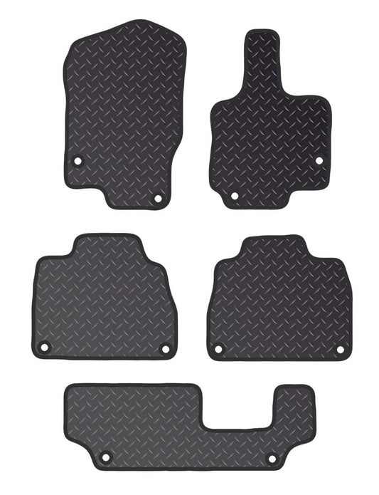 PCM- Car Floor Mats fits for Mercedes GLE 7 Seater from (2016-2019)- Black Heavy Duty Rubber 5mm  - Car Floor Mat, with Anti Slip Backing. 5 pcs Floor Mat Set with 10 Clips.