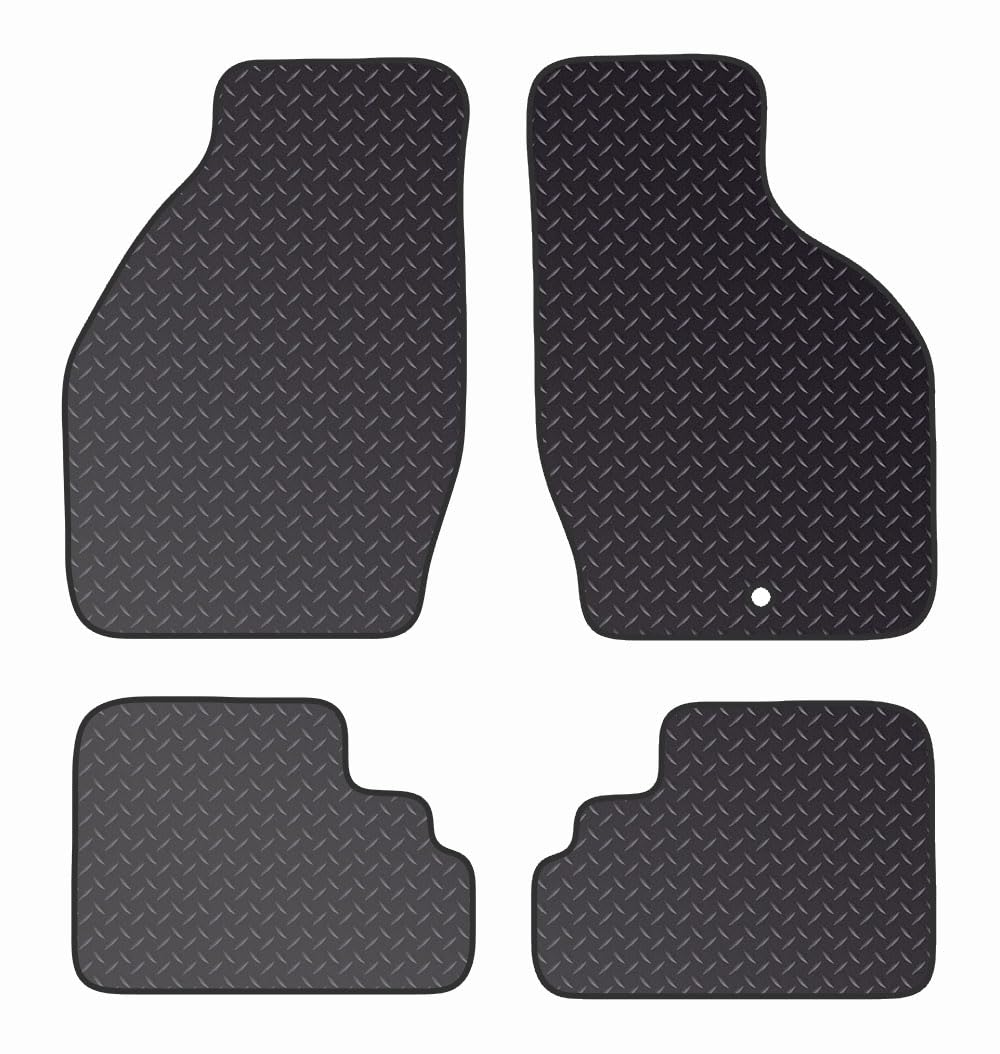 PCM- Car Floor Mats fits for SUZUKI Wagon R from (2003-2008)- Black Standard Rubber 3mm - Tailored Car Mats - Car Floor Mat, with Anti Slip Backing -  4 pcs Floor Mat Set with  1 Clips