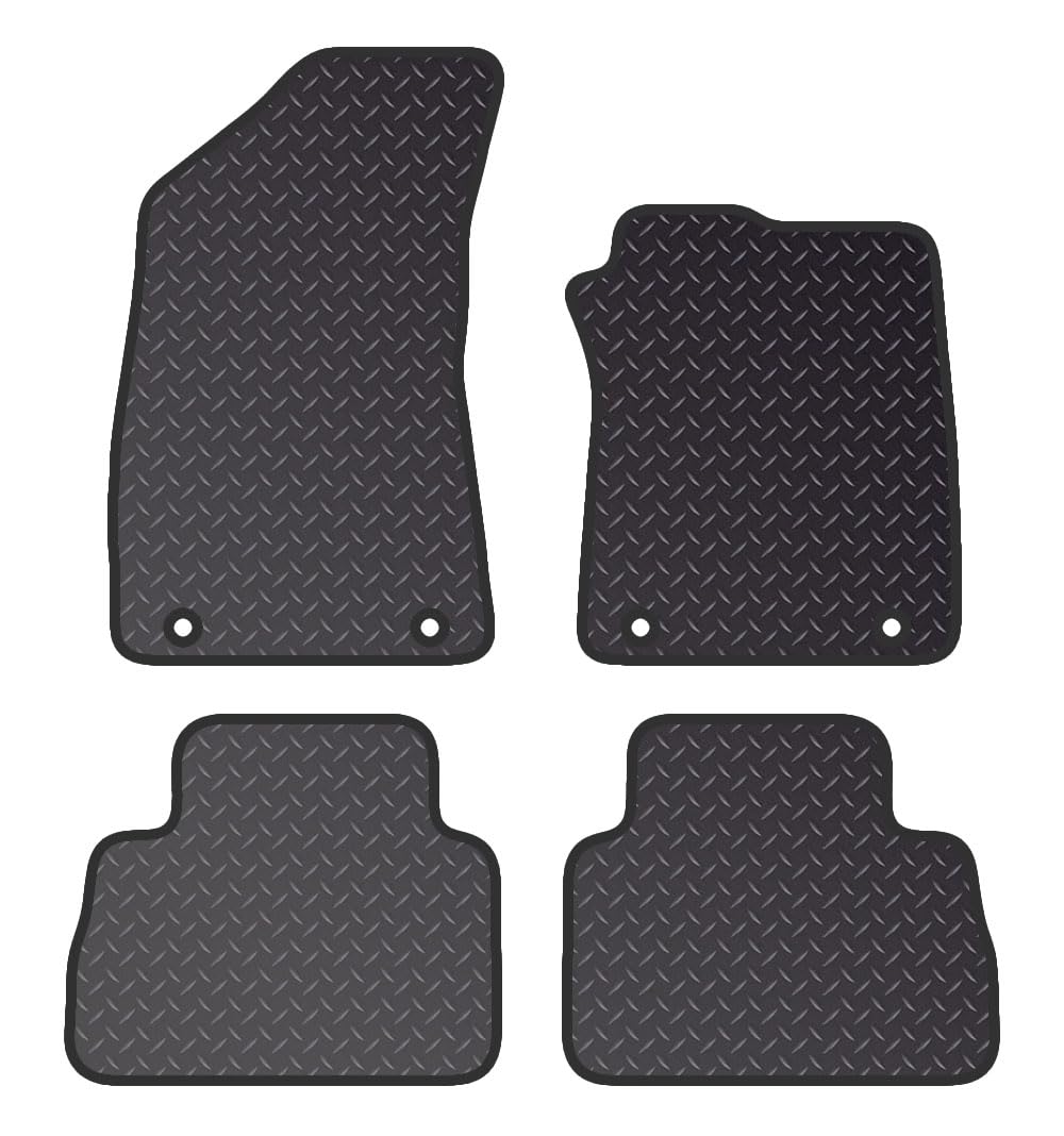 PCM- Car Floor Mats fits for MG  ZS ELECTRIC EV  From 2020 ON- Black Heavy Duty Rubber 5mm - Tailored Car Mats - Car Floor Mat, with Anti Slip Backing - 4 pcs Floor Mat Set with  4 Clips