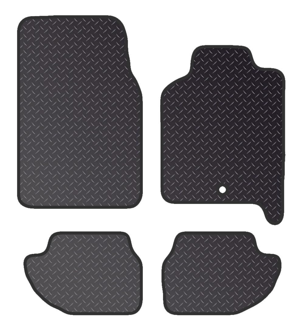 PCM-Car Floor Mats fits for Porche 924 from (1976-1998)-Black Heavy Duty Rubber 5mm - Tailored Car Mats - Car Floor Mat, with Anti Slip Backing - 4 pcs Floor Mat Set with 1 Clips
