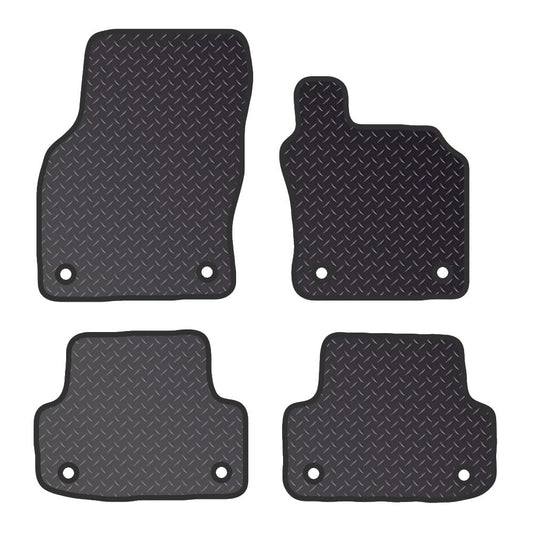 PRIME CAR MAT - Fits AUDI A3 & S3 5 Door Sept 2015-2020 - Black Standard Rubber 3mm - Anti Slip Tailored Car Mats - Car Floor Mat, with Anti Slip Backing - 4 pcs Floor Mat Set with 8 Clips