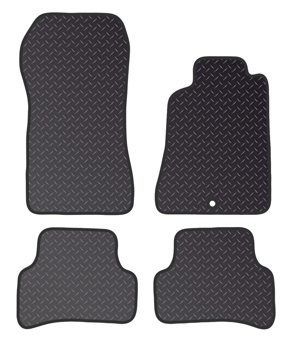 PCM - Car Floor Mats for Mercedes  CLK (1996-2003) 1 CLIPS - Black Standard Rubber 3mm - Tailored Car Mats - Car Floor Mat, with Anti Slip Backing - 4 pcs Floor Mat Set
