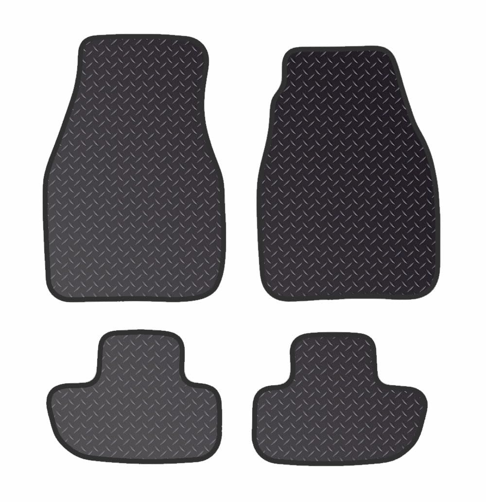 PRIME CAR MAT -R-O-M-E-O A-L-F-A GTV 1997-2006 - Black Standard Rubber 3mm - Tailored Car Mats - Waterproof, Non Slip Car Floor Mat - 4 pcs Floor Mat