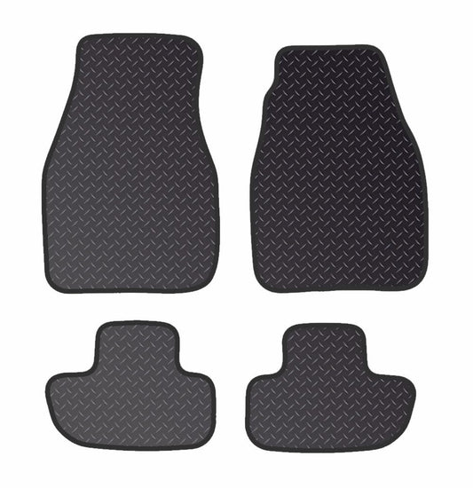 PRIME CAR MAT -R-O-M-E-O A-L-F-A GTV 1997-2006 - Black Standard Rubber 3mm - Tailored Car Mats - Waterproof, Non Slip Car Floor Mat - 4 pcs Floor Mat