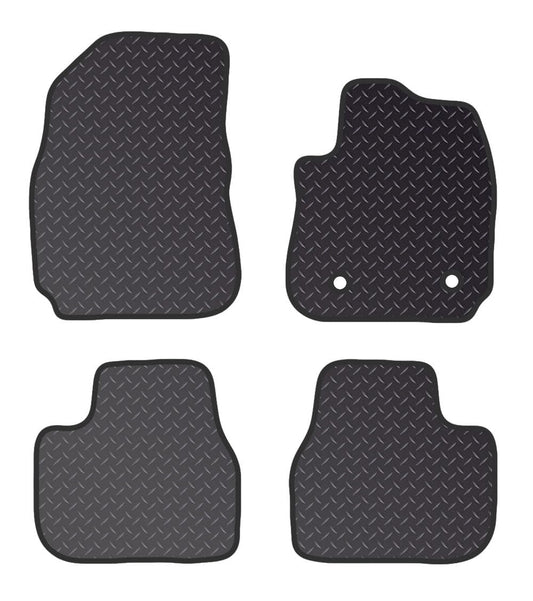 PRIME CAR MAT - Fits CITROEN C4 2014-2018 CACTUS - Standard Rubber 3mm - Tailored Car Mats - Waterproof, Non Slip Car Floor Mat, Fitted with Clips & Anti Slip Backing - 4 pcs Floor Mat Set