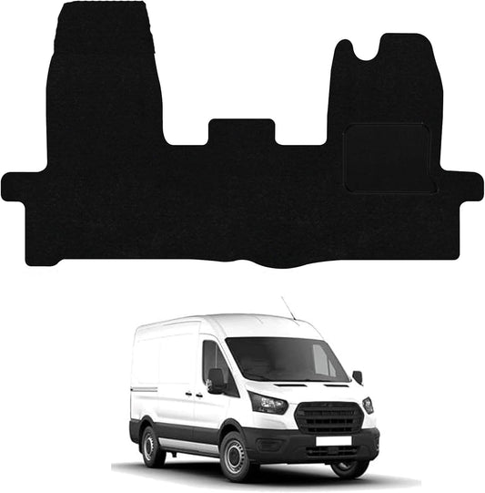 Tailored Fit Mats - Floor Mats for the Ford Transit 2014-2016 - Black Heavy Duty Rubber 5MM - 1 Piece Front - Van Accessory Heavy-Duty, Waterproof & Anti-Slip Work Mats with Clips