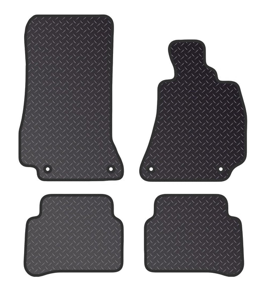 PCM - Car Floor Mats for Mercedes CLS  (2018 - Present) 4 CLIPS - Black Standard Rubber 3mm - Tailored Car Mats - Car Floor Mat, with Anti Slip Backing - 4 pcs Floor Mat Set