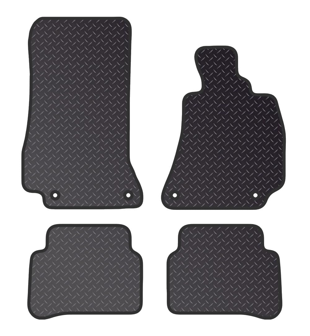 PCM - Car Floor Mats for Mercedes CLS  (2018 - Present) 4 CLIPS - Black Heavy Duty Rubber 5mm - Tailored Car Mats - Car Floor Mat, with Anti Slip Backing - 4 pcs Floor Mat Set
