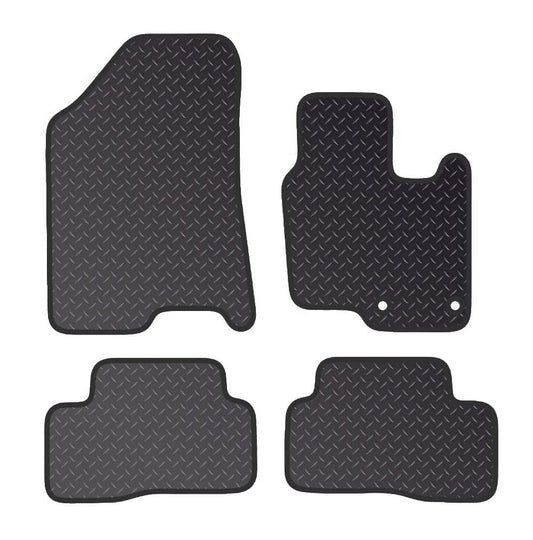 PCM - Floor Mats for Kia Sportage (2022+) [Hybrid] - Black Heavy Duty Rubber 5MM Tailored Mats -Resistant Anti Slip Backing All Weather Full Coverage With Clips, Granulated Backing  - 4 Pc Floor Mat