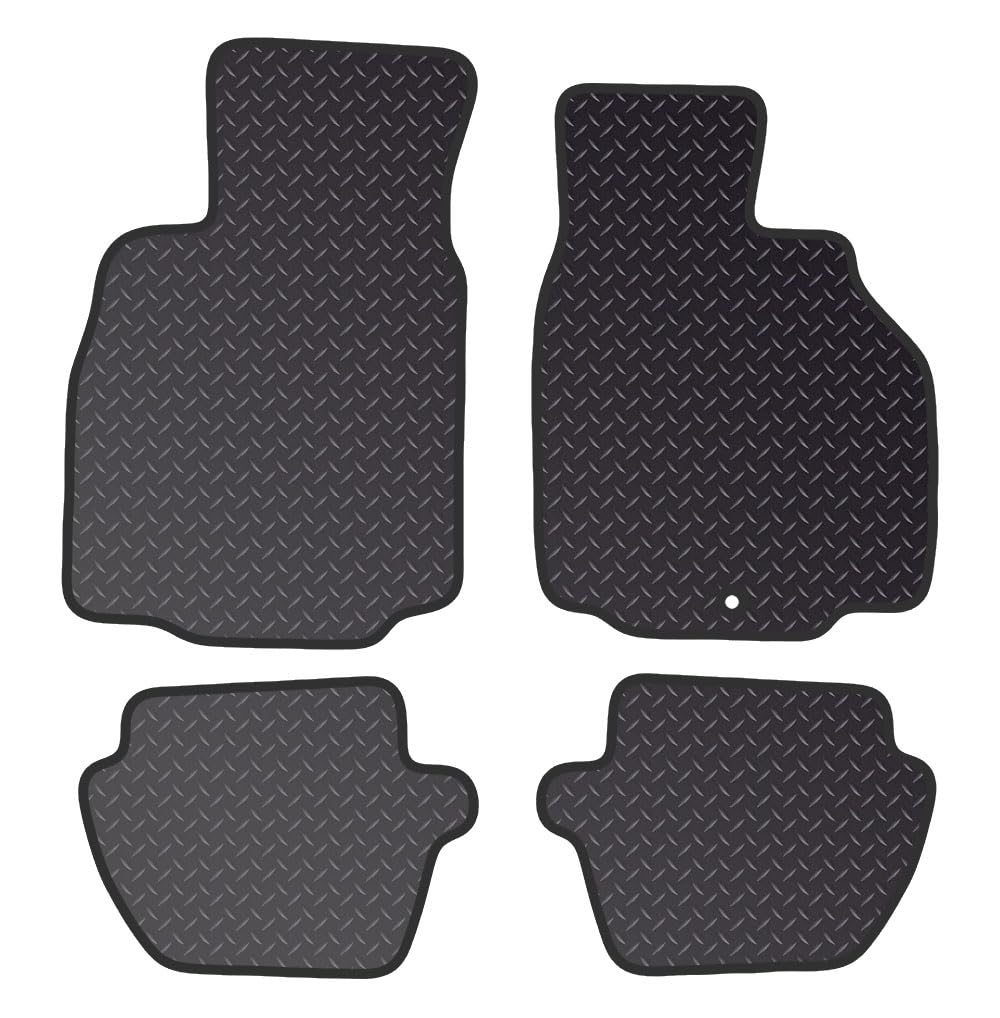 PCM-Car Floor Mats fits for Porche 996 from (1998-2004)-Black Heavy Duty Rubber 5mm - Tailored Car Mats - Car Floor Mat, with Anti Slip Backing - 4 pcs Floor Mat Set with 1 Clips