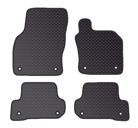 PRIME CAR MAT - Fits AUDI A3 2014-2020 Cabriolet - Standard Rubber 3mm - Tailored Car Mats - Waterproof, Non Slip Car Floor Mat, Fitted with Clips & Anti Slip Backing - 4 pcs Floor Mat Set