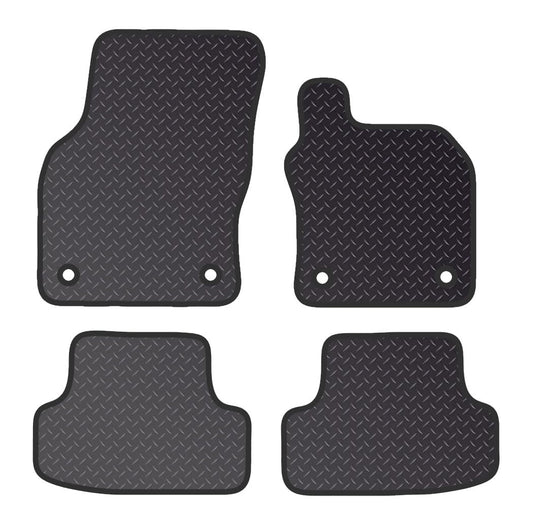 PRIME CAR MAT - Fits AUDI Q2 2016 Onwards - Black Standard Rubber 3mm - Tailored Car Mats - Waterproof, Non Slip Car Floor Mat, Fitted with Clips & Anti Slip Backing - 4 pcs Floor Mat Set