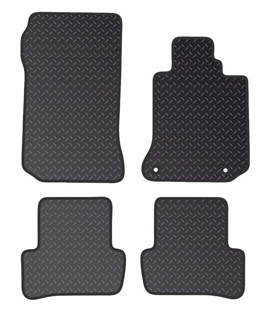 PCM - Car Floor Mats for MercedesC Class Manual (2007-2014) 2 CLIPS - Black Standard Rubber 3mm - Tailored Car Mats - Car Floor Mat, with Anti Slip Backing - 4 pcs Floor Mat Set