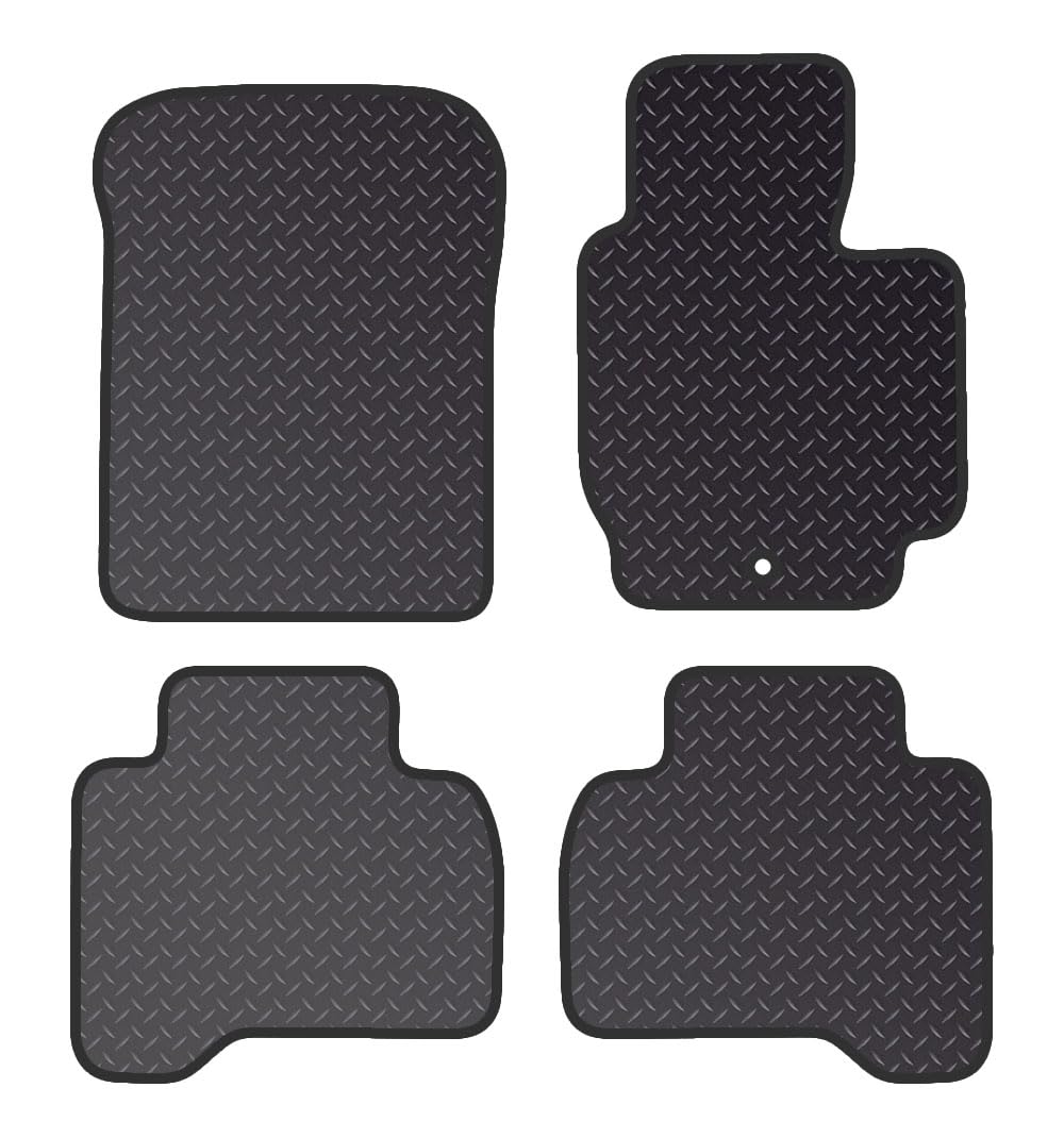 PCM- Car Floor Mats fits for SUZUKI Vitara LWB from (2005-2014)- Black Heavy Duty Rubber 5mm - Tailored Car Mats - Car Floor Mat, with Anti Slip Backing - 4 pcs Floor Mat Set with  2 Clips
