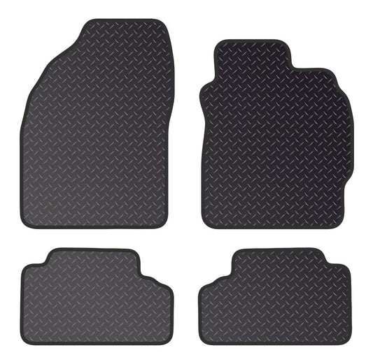 PCM - Car Floor Mats for Toyota Auris (2007-2011) 2 CLIPS - Black Standard Rubber 3mm - Tailored Car Mats - Car Floor Mat, with Anti Slip Backing - 4 pcs Floor Mat Set