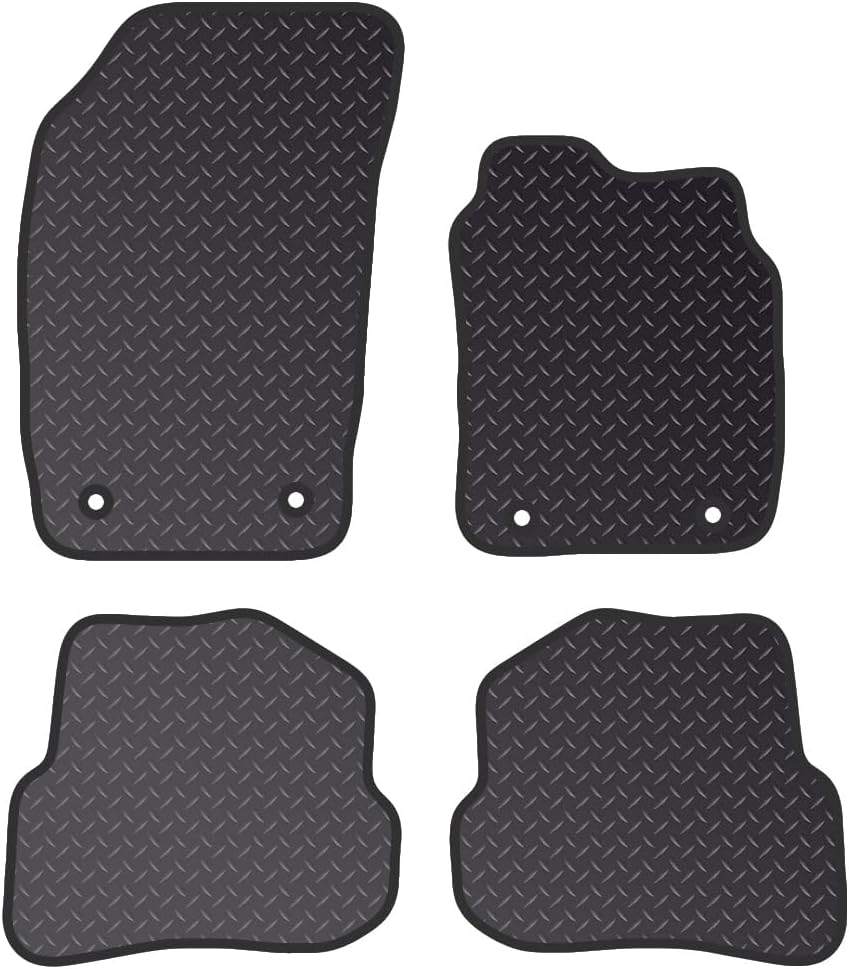 PCM - Fits AUDI A1 2010-2019 - Black Standard Rubber 3MM 4 Pc Floor Mats Only