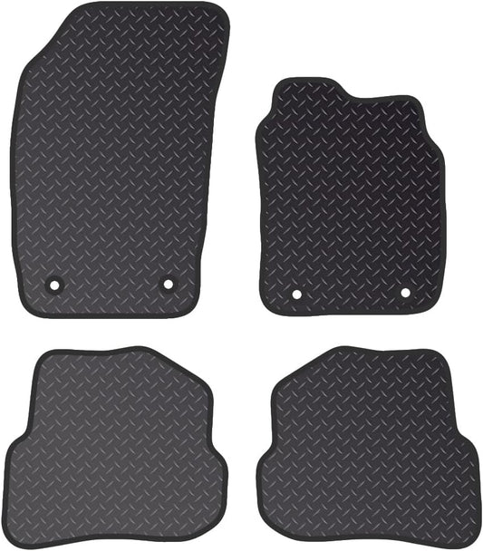 PCM - Fits AUDI A1 2010-2019 - Black Standard Rubber 3MM 4 Pc Floor Mats Only