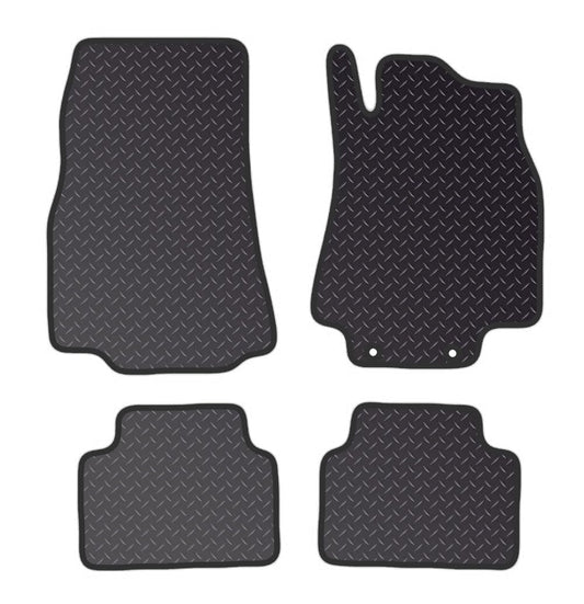 PCM Car Floor Mats for Mercedes A CLASS (2005-2012) 2 CLIP - Standard Rubber 3mm - Tailored Car Mats - Waterproof Car Floor Mat & Anti Slip Backing - 4 pcs Floor Mat Set