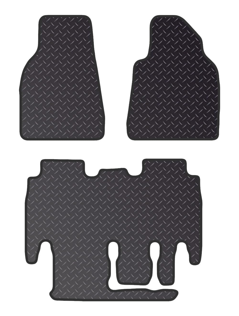 PCM - Floor Mat for Tesla Model X 5 Seater CUSTOM fits for (2016 On) - Black Standard Rubber 3mm - Car Floor Mat, with Anti Slip Backing - 3 pcs Floor Mat Set with 2 Clips